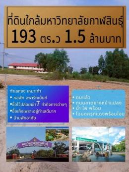 โอกาสทองที่ดิน 193 ตร.วา ทำเลเยี่ยมในจังหวัดกาฬสินธุ์ 